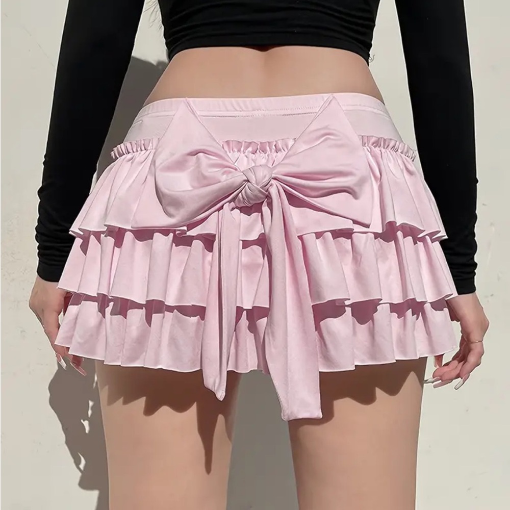 Pink Ruffle Mini Skort - Picture 3 of 5